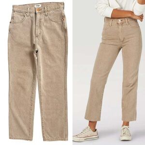 Wrangler Wild West 603 High Rise Straight Tan Jeans In Sandstone Size 26